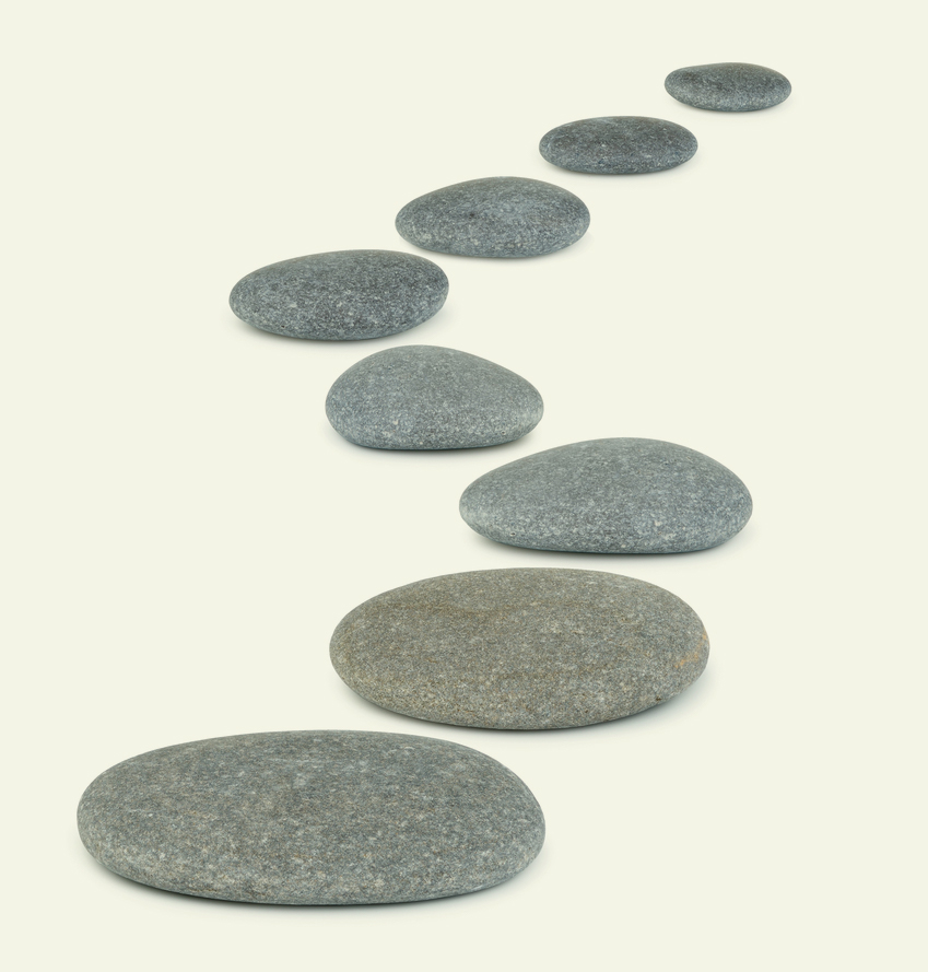 stone pebbles in a zig-zig pattern